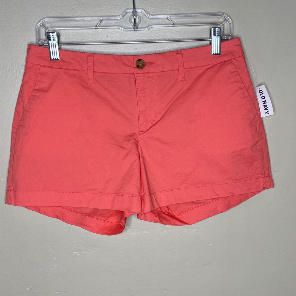 OLD NAVY Coral Short Shorts Flat Front Cotton Blend NWT 4 - Picture 11 of 12